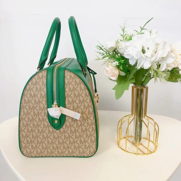 Michael Kors 35S3GTFU2B Jet Set Travel Medium Duffle Bag IN Palmetto Green - Picture 3 of 8